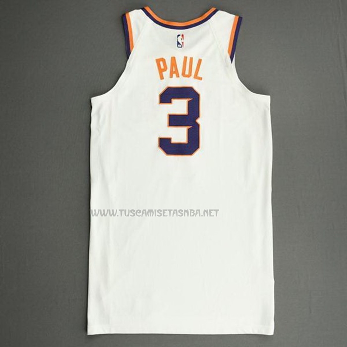 Camiseta Chris Paul NO 3 Phoenix Suns Association Autentico 2021 Blanco